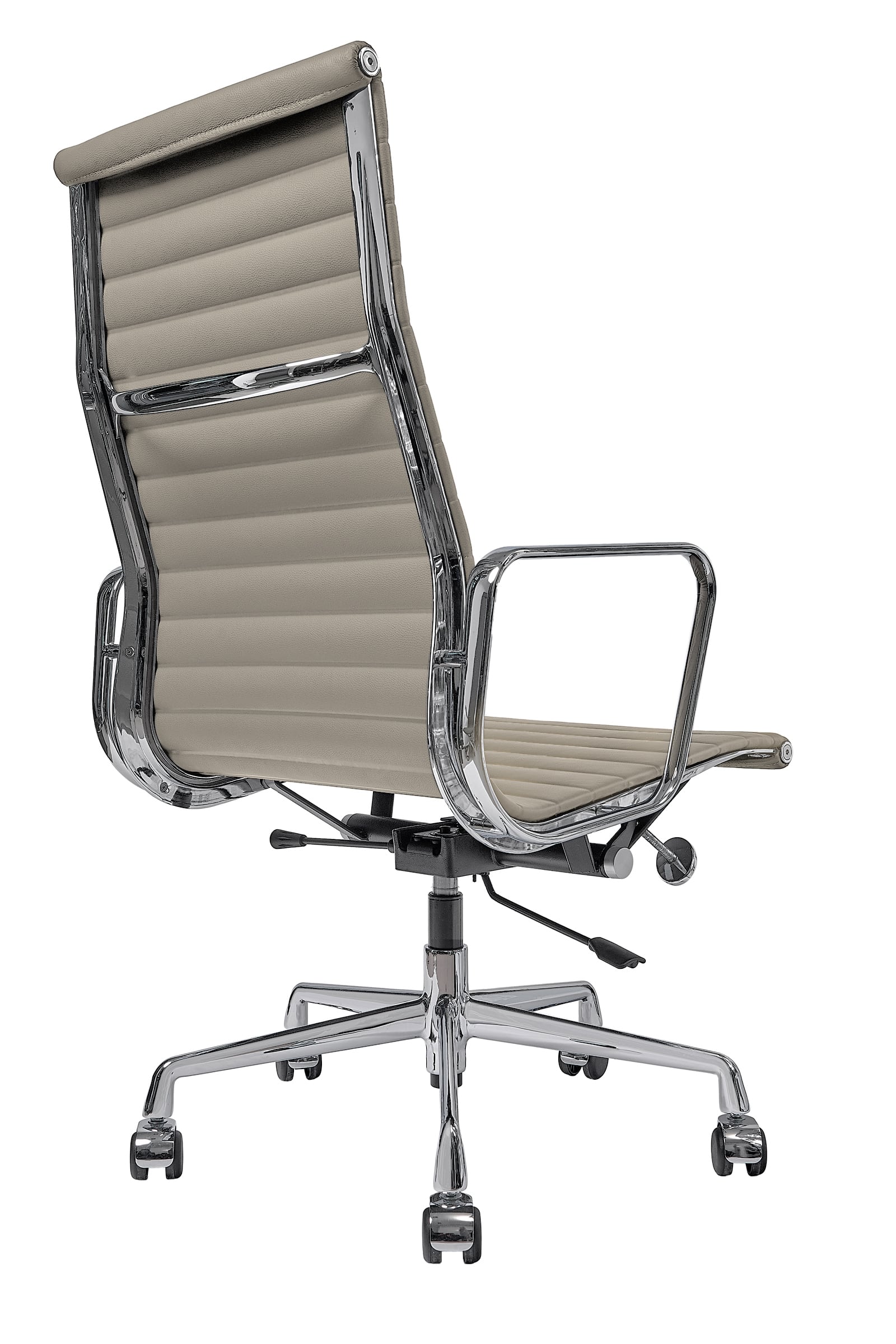 Эргономичное кресло Eames Ribbed Office Chair EA 119, серая кожа