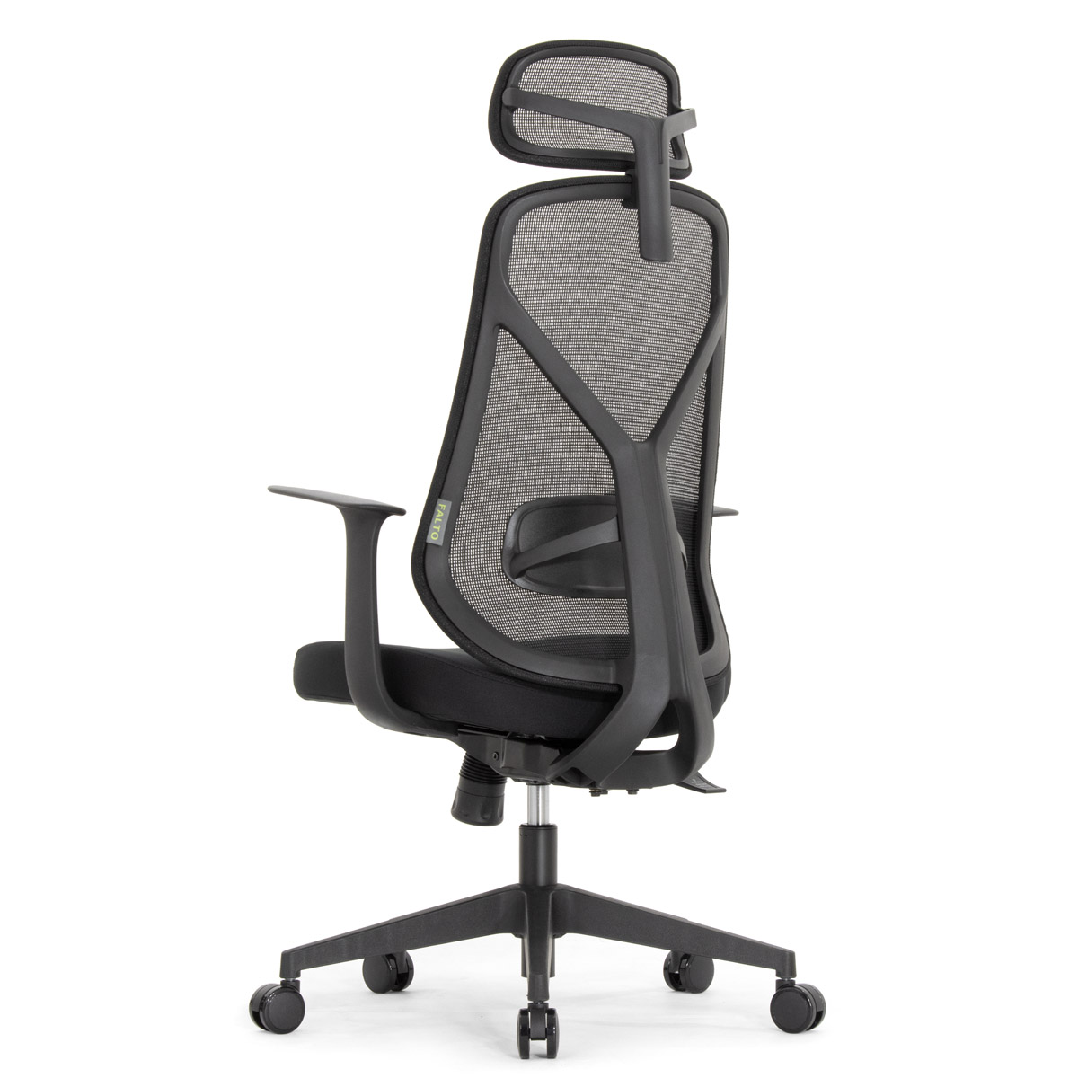 Эргономичное кресло Falto Kuraj (поясничный упор, сетка, ткань, чёрный)