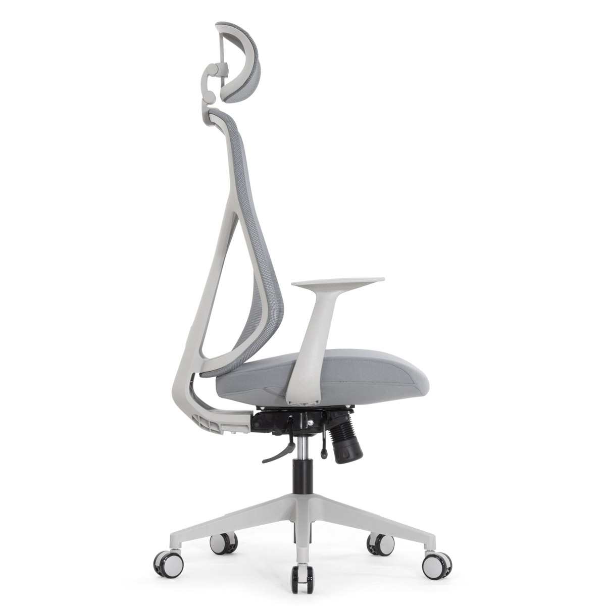 Эргономичное кресло Falto КУРАЖ LUX (сетка, ткань, серый каркас, серый)