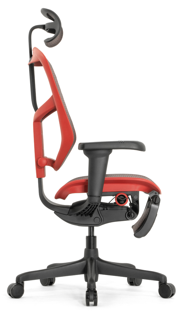 Геймерское кресло Falto Enjoy 2 Ultra Game с подножкой (наклон вперёд, сетка, чёрный с красным)