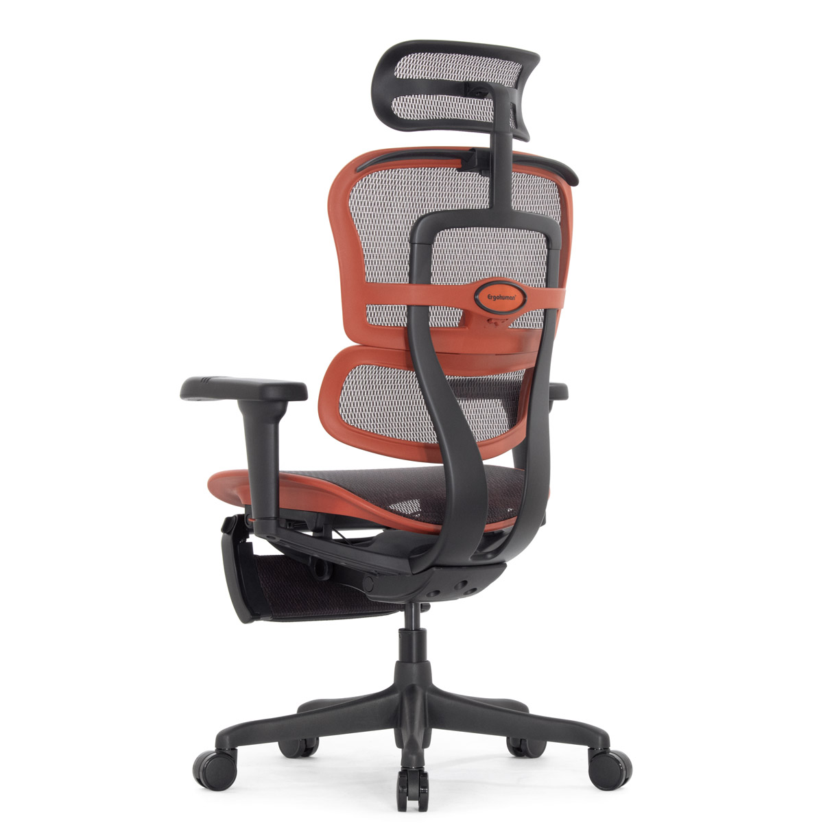 Геймерское кресло Falto Ergohuman 2 Ultra Game с подножкой (наклон вперёд, сетка, чёрный с красным)