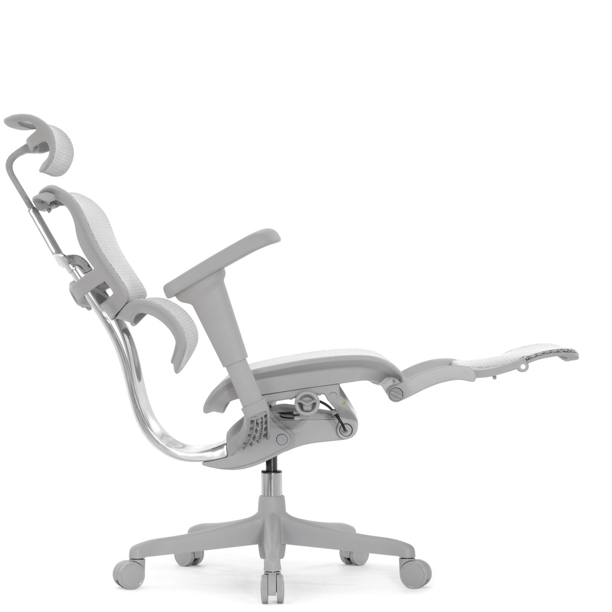 Эргономичное кресло Falto Ergohuman 2 Ultra с подножкой (наклон вперёд, сетка, серый)