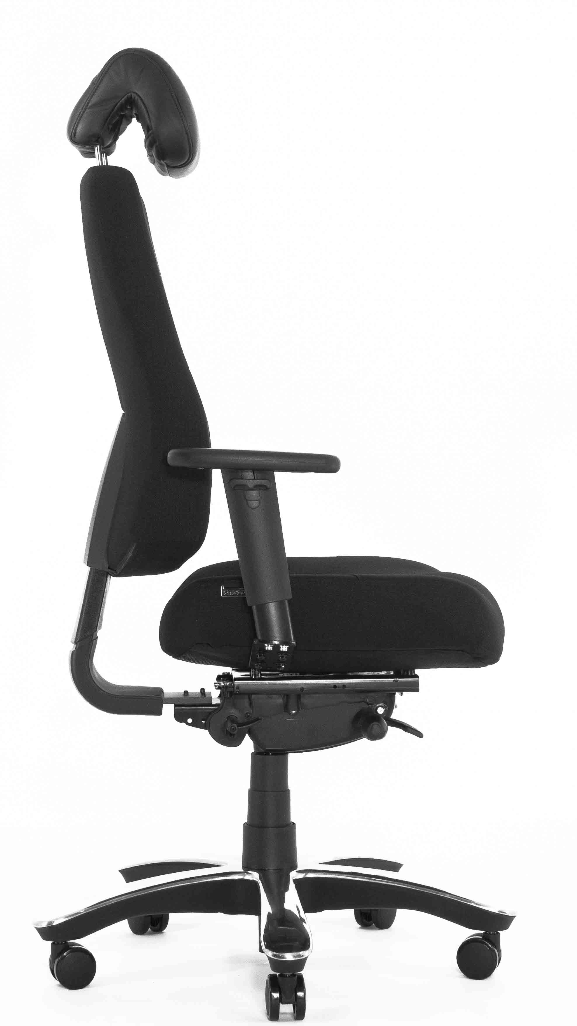 Эргономичное кресло Falto Dispatcher Orto (наклон сиденья, анатомическая форма, ткань, чёрный)