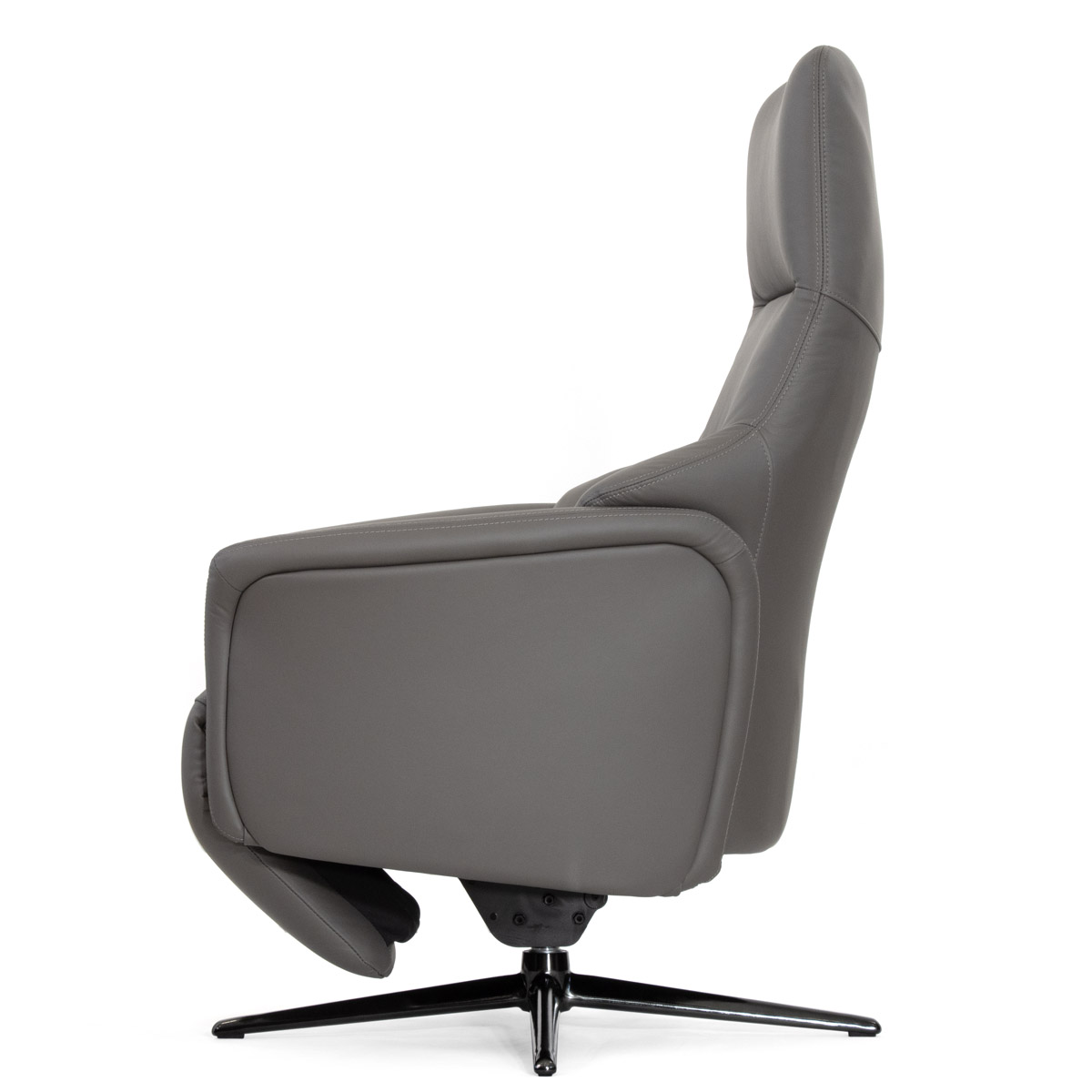 Кресло-реклайнер Falto Titanio (2 мотора, zero, аккумулятор, натуральная кожа, тёмно-серый)