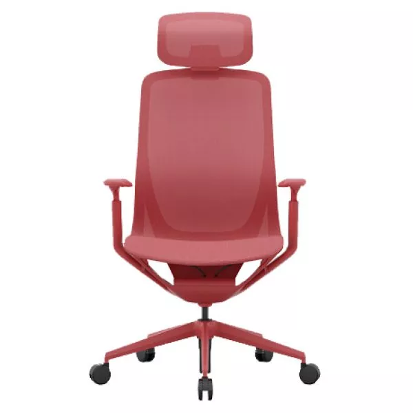 Эргономичное кресло Aria с подголовником сетка, коралловое