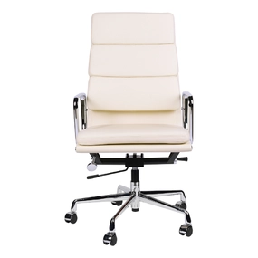 Эргономичное кресло Eames HB Soft Pad Executive Chair EA 219, кремовая кожа