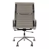 Эргономичное кресло Eames Ribbed Office Chair EA 119, серая кожа