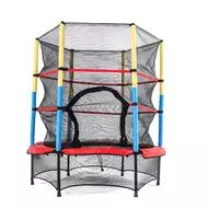 Батут DFC JUMP KIDS 55" красный/жёлтый/синий, сетка (137 см)