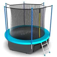 Батут Evo Jump 8 ft, с внутренней сеткой и лестницей (морская волна) + нижняя сеть