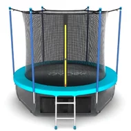 Батут Evo Jump 12 ft, с внутренней сеткой и лестницей (морская волна) + нижняя сеть