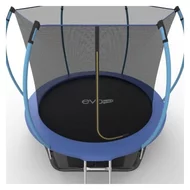 Батут Evo Jump 8 ft, с внутренней сеткой и лестницей (синий) + нижняя сеть