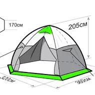 Палатка Лотос 5У Шторм, оливковый +Пол утепленный, Гидродно, Соединение, Коврик, Колышки штормовые