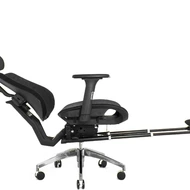 Ортопедическое кресло Falto BIONIC COMBI FOOTREST RELAX AMS-158A (черный каркас / обивка сетка  BLACK) с подножкой