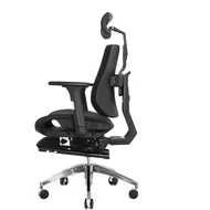 Ортопедическое кресло Falto BIONIC COMBI FOOTREST RELAX AMS-158A (черный каркас / обивка сетка  BLACK) с подножкой