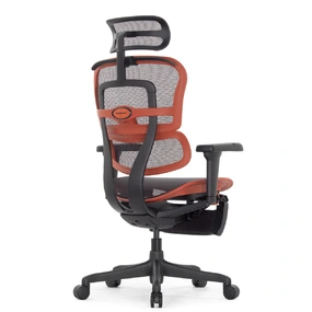 Геймерское кресло Falto Ergohuman 2 Ultra Game с подножкой (наклон вперёд, сетка, чёрный с красным)