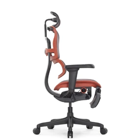 Геймерское кресло Falto Ergohuman 2 Ultra Game с подножкой (наклон вперёд, сетка, чёрный с красным)