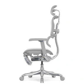 Эргономичное кресло Falto Ergohuman 2 Luxury с подножкой (SmartWork, алюминий, наклон вперёд, сетка, серый)