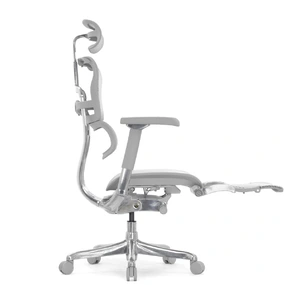 Эргономичное кресло Falto Ergohuman 2 Luxury с подножкой (SmartWork, алюминий, наклон вперёд, сетка, серый)