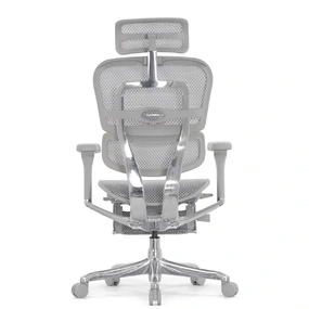 Эргономичное кресло Falto Ergohuman 2 Elite с подножкой (алюминий, наклон вперёд, сетка, серый)