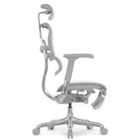 Эргономичное кресло Falto Ergohuman 2 Elite с подножкой (алюминий, наклон вперёд, сетка, серый)