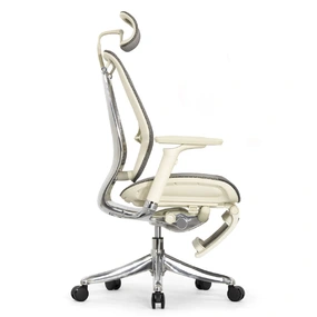 Эргономичное кресло Falto Spring 2 с подножкой (поясничный валик, подлокотники 6D (360), сетка, светлый)