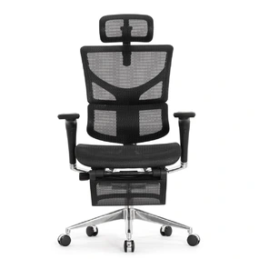 Эргономичное кресло Falto Sail 2 с подножкой (динамичный поясничный упор, подлокотники 6D (360), сетка, чёрный)