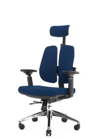 Ортопедическое кресло Falto ALPHA (корсетная спинка, ткань, тёмно-синий)