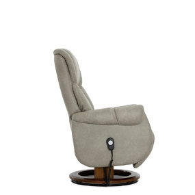 Кресло-реклайнер Falto Lift (3 мотора с механизмом подъёма, искусственный нубук, серый)