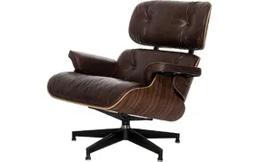 Кресло для отдыха Eames Lounge Chair & Ottoman Premium состаренная кожа